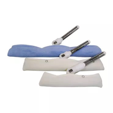Micronova T-Mop™ in multiple sizes with cover and stainless steel handle designed for wall, ceiling, floor and surface sanitation.