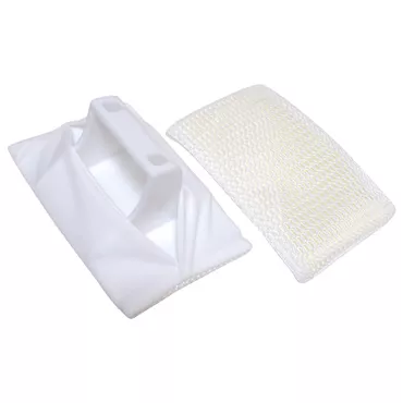 Micronova HandHeld Tool and polymesh cover plastic hand grip mop attachment for scrubbing equipment and surfaces.