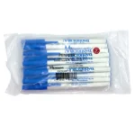 Irradiated capped and click blue pens