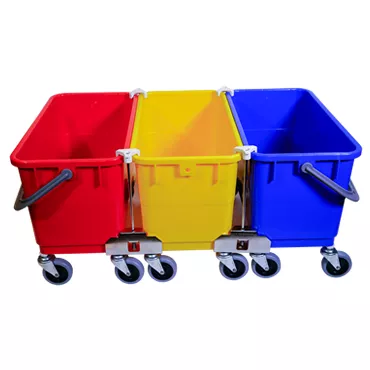 Micronova triple bucketbinder system blue yellow red