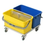 Micronova Slim T Double bucket cart blue yellow wringer